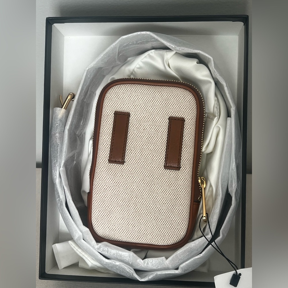 NIB Gucci Canvas and Leather Striped Belt Bag - Picture 7 of 10